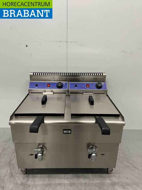 Edelstahl-Doppelfritteuse Frittieren 2 x 14 Liter PROPAAN GAS Catering