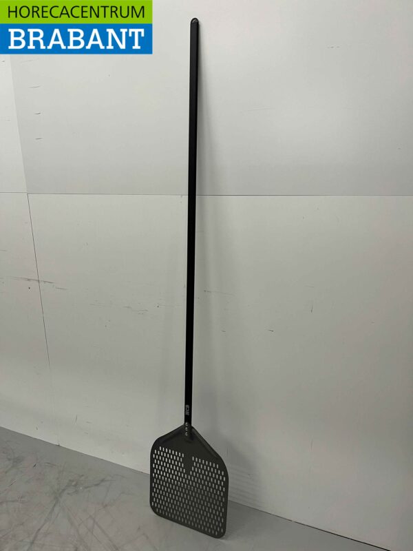Pizzaschneider harteloxiert, gelochte Klinge 35 cm, Stiellänge 150 cm Horeca – Bild 2