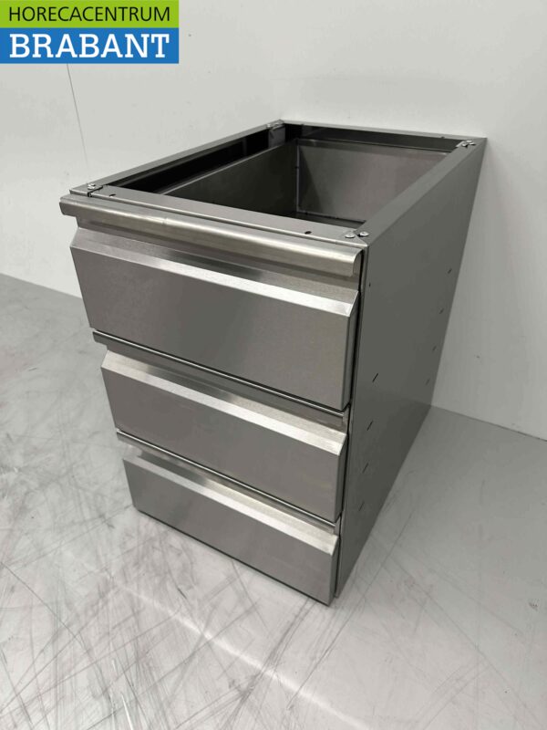 Unterer Schubladenschrank aus Edelstahl 3 Schubladen Premium-line Catering – Bild 3