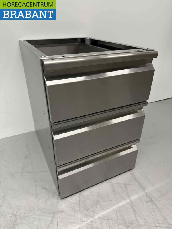 Unterer Schubladenschrank aus Edelstahl 3 Schubladen Premium-line Catering – Bild 4