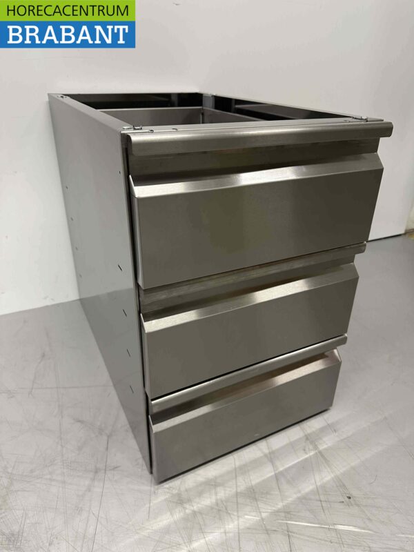 Unterer Schubladenschrank aus Edelstahl 3 Schubladen Premium-line Catering – Bild 2