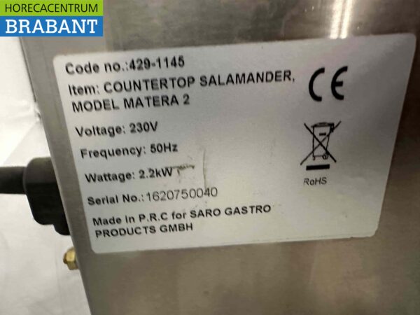 Saro Matera 2 Salamander aus Edelstahl 230V Horeca – Bild 5