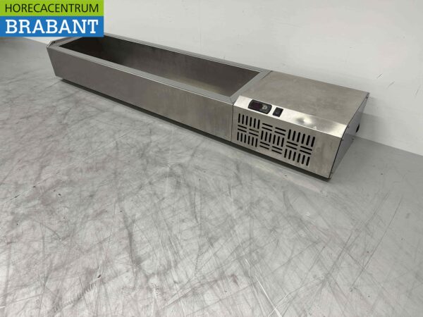 Edelstahl Aufsatzvitrine Aufsatzkühler saladière 6 x 1/4 GN 159,5 cm Horeca – Bild 2