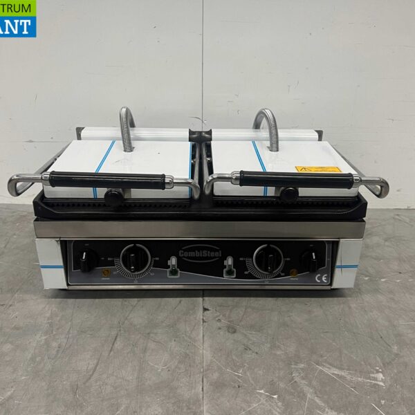 Edelstahl Combisteel Doppelkontakt Grill Panini Grill XXL Glatt / Gerippt 230V Catering
