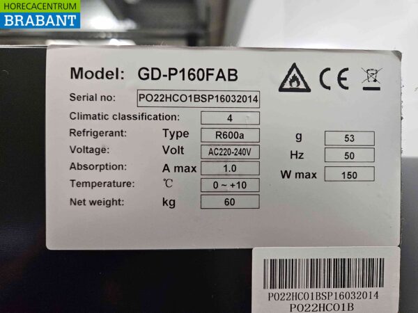 Glastür-Kühlschrank Vitrine 230V Catering – Bild 5