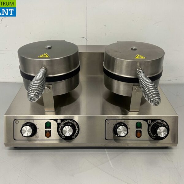 Doppeltes Waffeleisen aus Edelstahl mit Zeitschaltuhr 230V Catering
