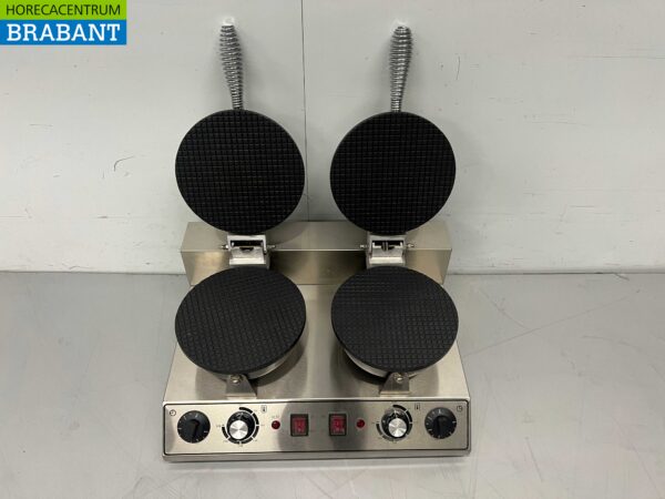 Doppeltes Waffeleisen aus Edelstahl mit Zeitschaltuhr Sirup Waffel Eiswaffel 230V Horeca – Bild 4