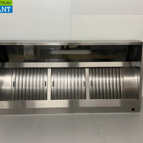 Edelstahl-Dunstabzugshaube mit Lamellenfiltern Premium-line 200 cm Schrägmodell Catering