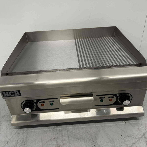 Edelstahl Grillplatte Griddle 1/2 Riffelgrill 60 cm 400V Horeca
