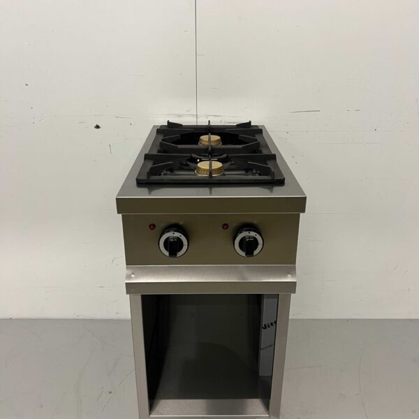 Edelstahl 2-Flammen-Gasherd 700 Serie 40 cm 12 kW Horeca