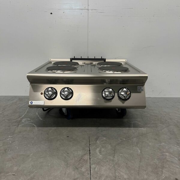 Mareno 4-Flammen-Elektroherd aus Edelstahl 80 cm 400V Horeca