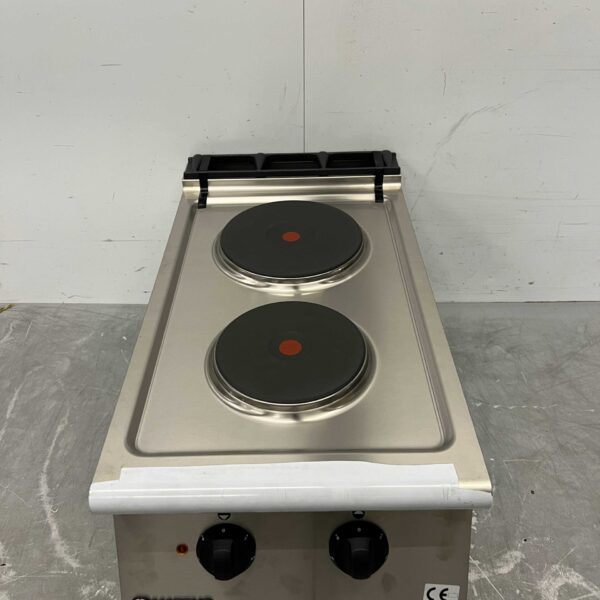 Mareno 2-Flammen-Elektroherd aus Edelstahl 40 cm 400V Horeca