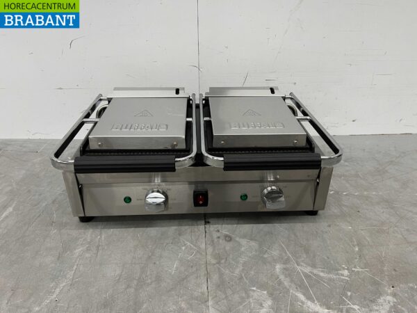 Edelstahl Buffalo Doppelkontakt Grill Panini Grill Glatt 230V Catering