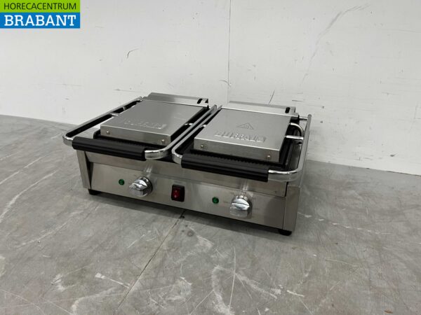 Edelstahl Buffalo Doppelkontakt Grill Panini Grill Glatt 230V Catering – Bild 3
