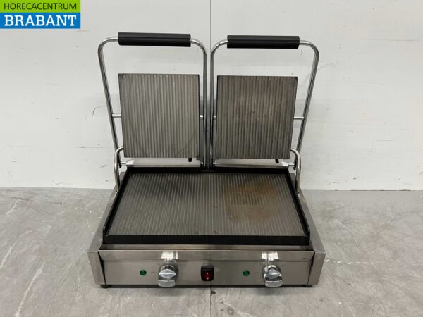 Edelstahl Buffalo Doppelkontakt Grill Panini Grill Glatt 230V Catering – Bild 4