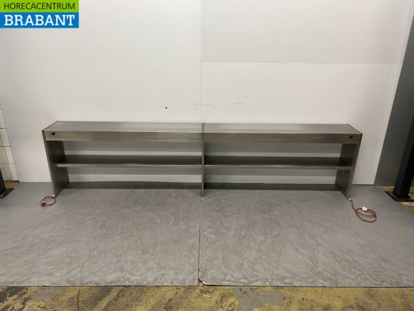 Edelstahl-Wärmebrücke Wärmeschrank 299 cm Horeca