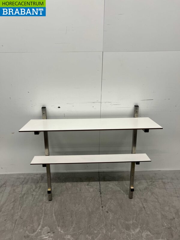 Edelstahl Wandregal 2 Böden 100 x 30 cm Horeca