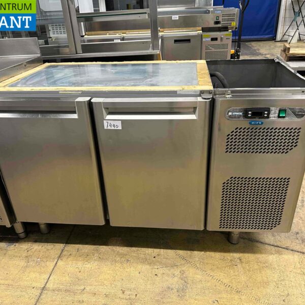 Afinox Edelstahl gekühlte Werkbank 2 Türen 134 cm 230V Horeca