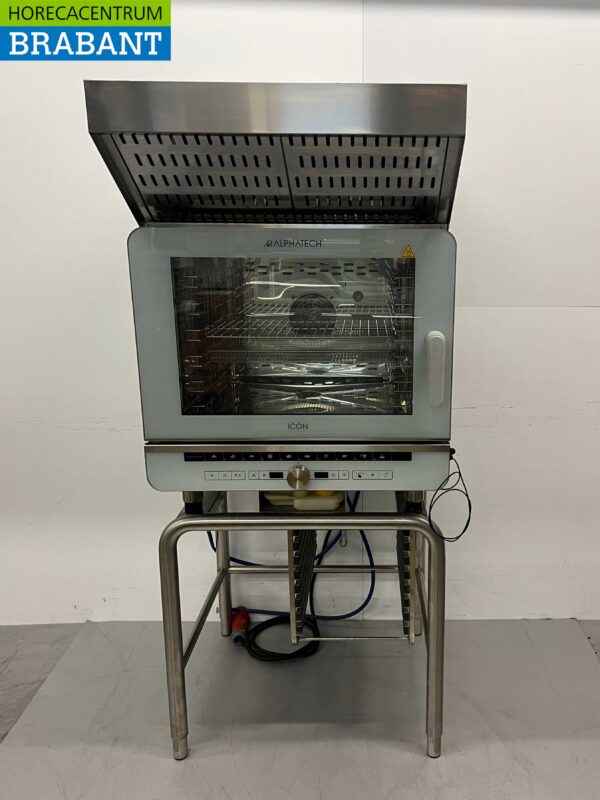 RVS Lainox ICEM051 Combisteamer Steamer 5 x 1/1 GN mit Dunstabzugshaube und Ständer 400V Horeca