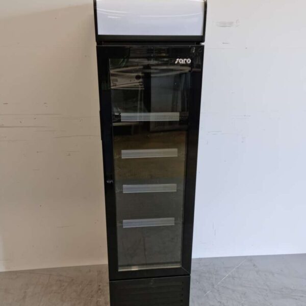 Saro Glastürkühlschrank Getränkekühlschrank Schmal 107 Liter 230V Horeca