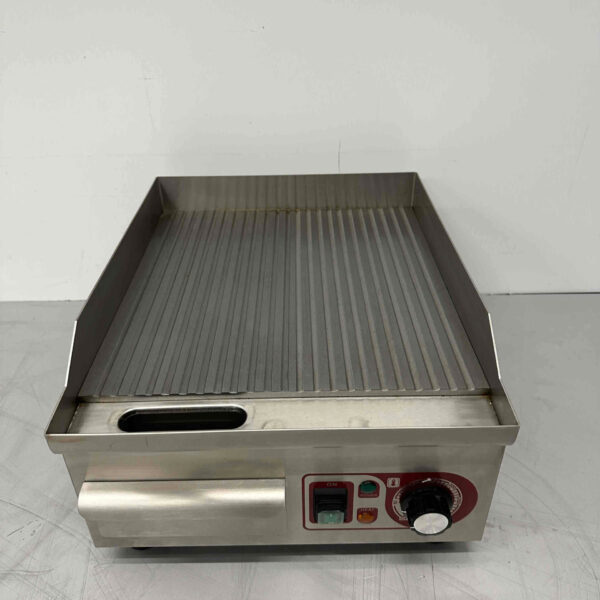 Edelstahl Grillplatte Griddle gerippt 36 cm 230V Horeca