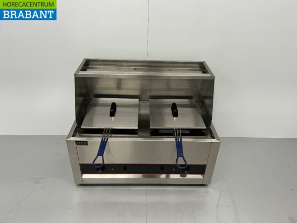 Edelstahl-Doppelfritteuse Frittieren 2 x 13 Liter 230V Horeca