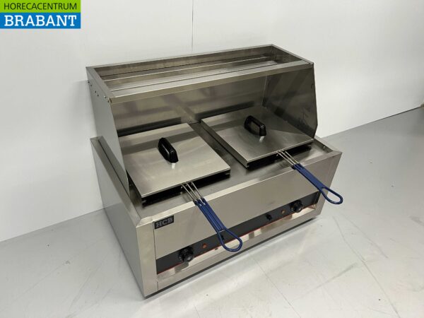 Edelstahl-Doppelfritteuse Frittieren 2 x 13 Liter 230V Horeca – Bild 3