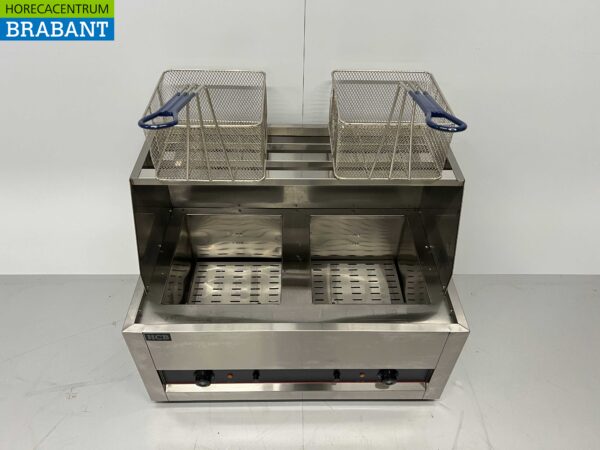 Edelstahl-Doppelfritteuse Frittieren 2 x 13 Liter 230V Horeca – Bild 4