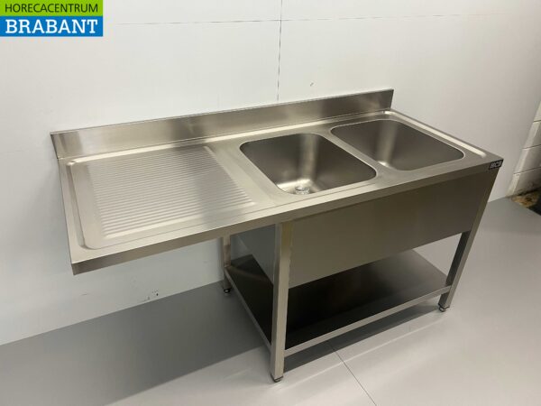 Edelstahlspüle Doppelspüle Premium-line 160 cm Horeca – Bild 3