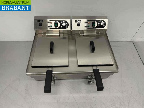 Doppelfritteuse aus Edelstahl Fritteuse 2 x 16 Liter 2 x 230V Horeca – Bild 2