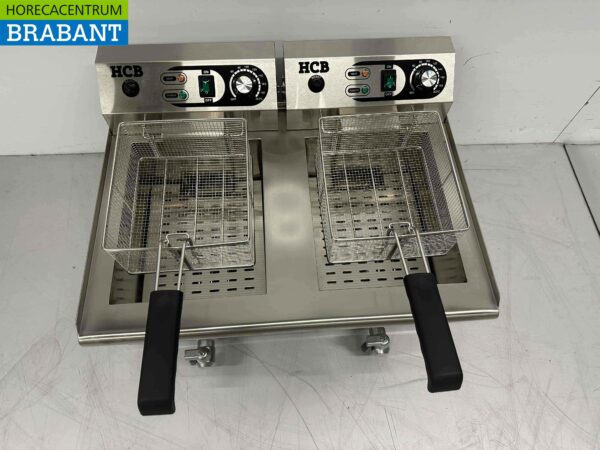 Doppelfritteuse aus Edelstahl Fritteuse 2 x 16 Liter 2 x 230V Horeca – Bild 6