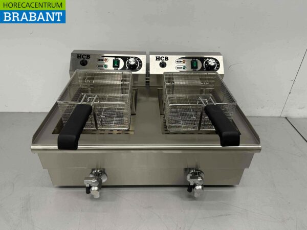 Doppelfritteuse aus Edelstahl Fritteuse 2 x 16 Liter 2 x 230V Horeca – Bild 7
