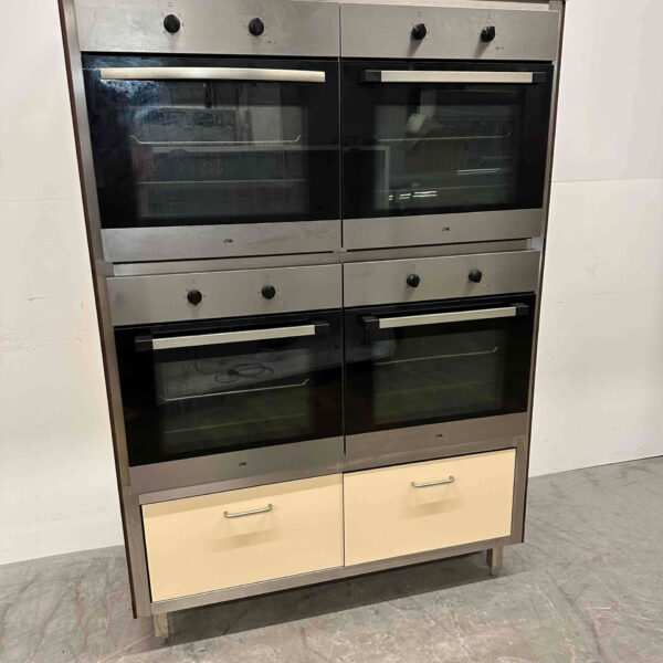 Edelstahl Trespa Wandschrank mit 4 x Heißluft Umluftofen Backofen 230V Catering
