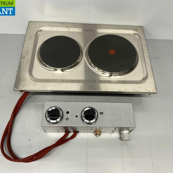 Mareno 2-Flammen-Elektroherd aus Edelstahl 40 cm 400V Horeca