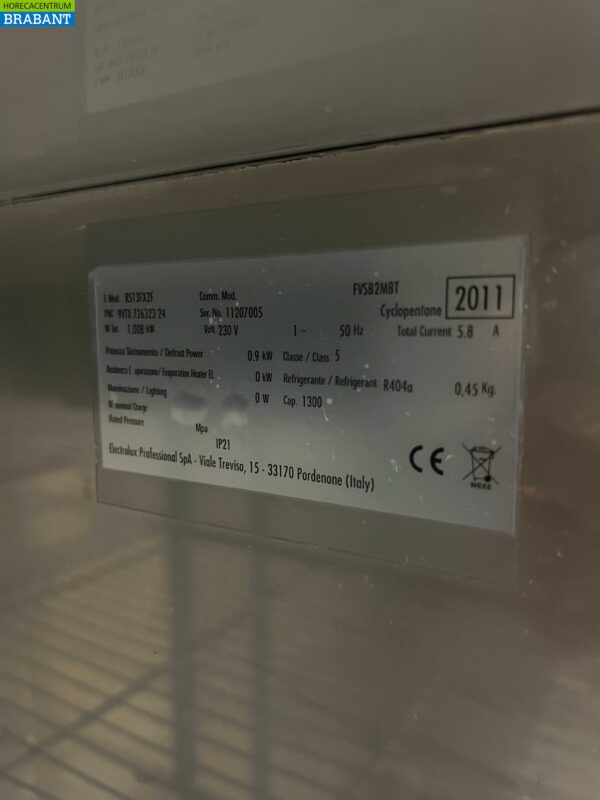 Edelstahl Zanussi Doppeltüriger 2-türiger Kühlschrank 1300 Liter 230V Horeca – Bild 5