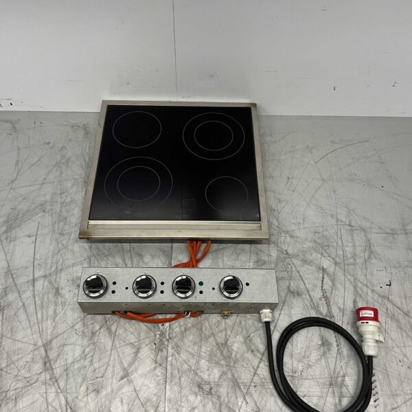 Edelstahl Mareno 4-Flammen-Keramikherd mit Einhängevorrichtung 60 cm 400V Horeca