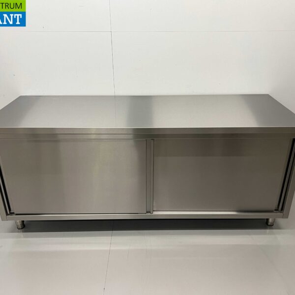Edelstahl-Arbeitsschrank 2 Schiebetüren Premium-line 200 cm Catering