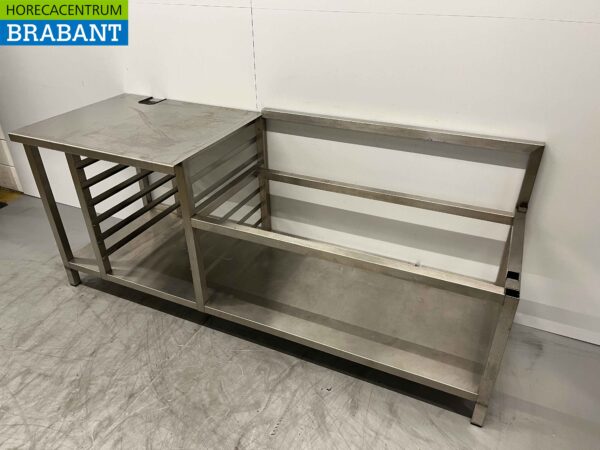 Edelstahl Arbeitstisch Basis 207,5 x 70 x 85 cm Catering – Bild 2