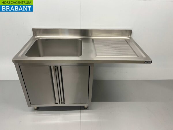 Edelstahlspüle Spülbecken Flügeltüren Premium-line 140cm Catering
