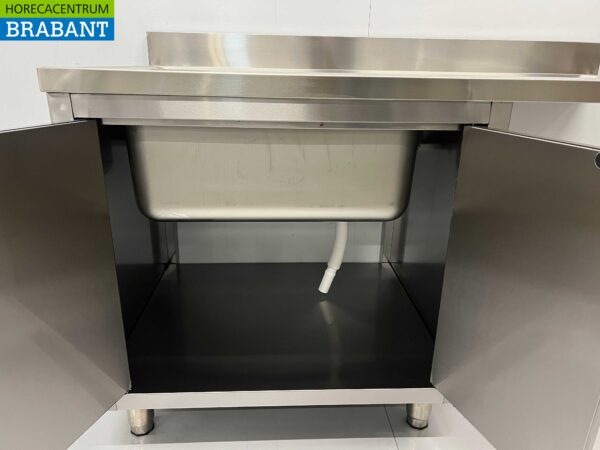 Edelstahlspüle Spülbecken Flügeltüren Premium-line 140cm Catering – Bild 4