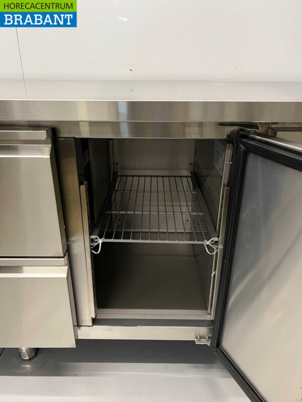 Gekühlte Werkbank aus Edelstahl 6 Schubladen und 1 Tür 223 cm 230V Horeca – Bild 5