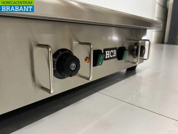 Edelstahl Bratpfanne Griddle glatt 74 cm 400V Horeca – Bild 6