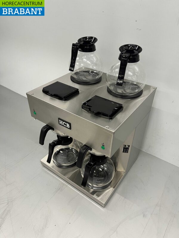 Edelstahl HCB Doppel-Kaffeemaschine Kaffeemaschine 2 x 1,8 Liter 230V Horeca – Bild 2