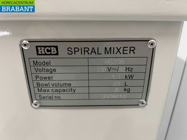 Edelstahl HCB Spiralkneter Teigkneter 20 Liter 230V Horeca – Bild 6
