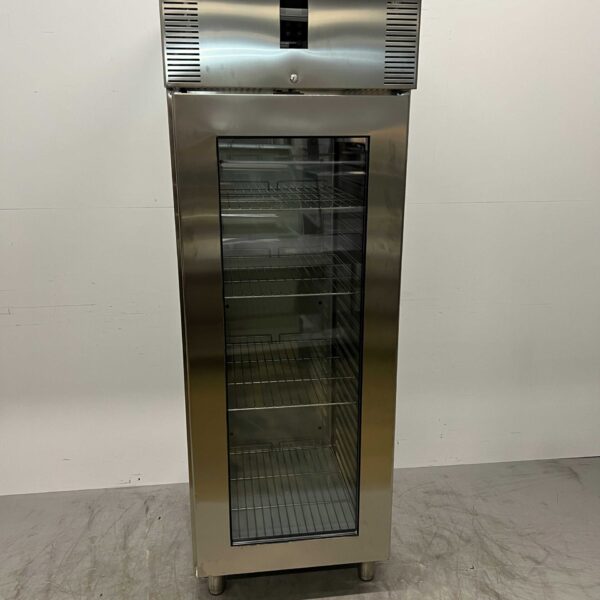 Edelstahl Polaris Glastürkühlschrank 562 Liter 230V Horeca