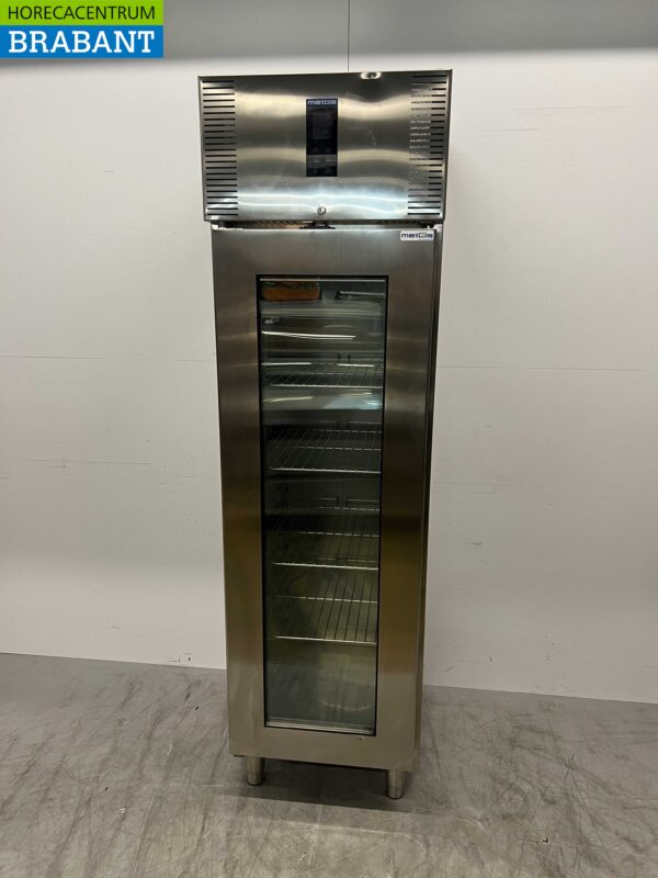 Edelstahl Polaris Glastürkühlschrank 562 Liter 230V Horeca