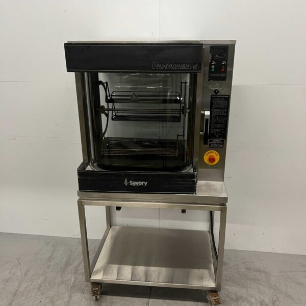 Edelstahl Savory Panorama 5 Rotisserie Hähnchen Grill 3 Körbe 400V Catering