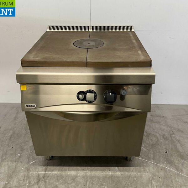 Edelstahl Zanussi Kochfeld Glatt mit Backofen 80 cm GAS Horeca