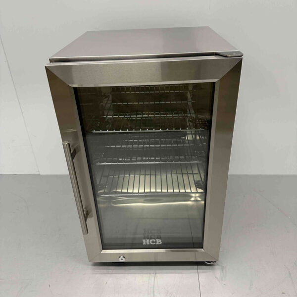 Edelstahl Outdoor Backbar Bar Cooler Glas Flügeltüren 63 Liter 43 cm 230V Horeca