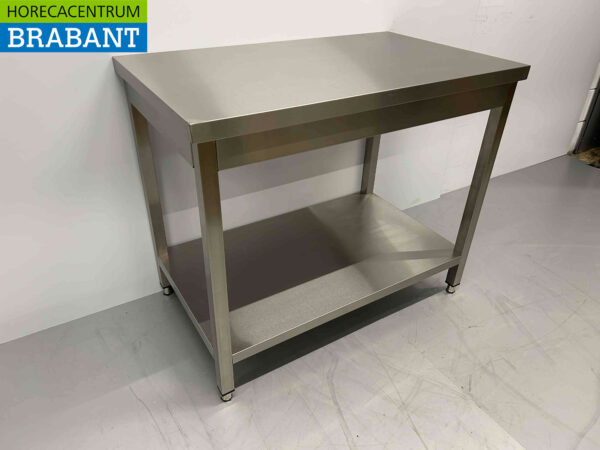 HCB Arbeitstisch Basic-line aus Edelstahl 100 x 60 x 85 cm Catering – Bild 2
